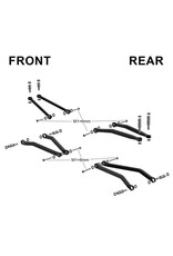 INJORA INJSCX30-02BK AXIAL SCX30 ALUMINUM HIGH CLEARANCE SUSPENSION LINKS SET (BLACK)