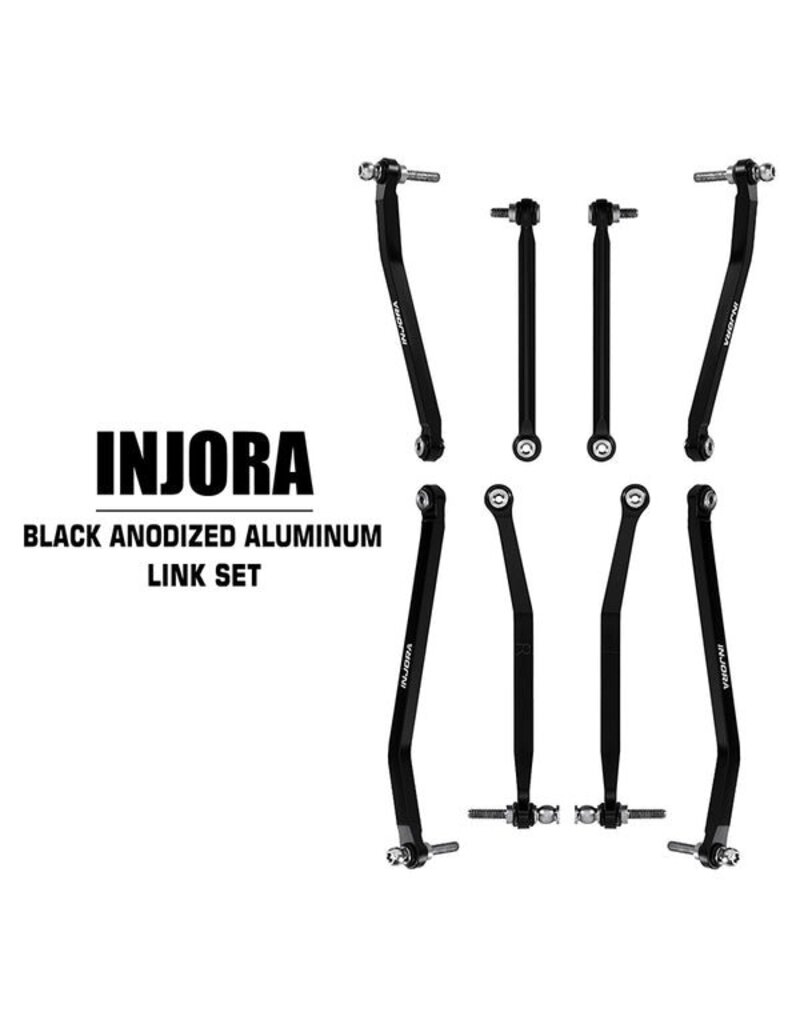 INJORA INJSCX30-02BK AXIAL SCX30 ALUMINUM HIGH CLEARANCE SUSPENSION LINKS SET (BLACK)