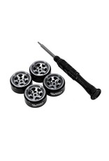 INJORA INJW7001TI-18 AXIAL SCX30 0.7" 6-SPOKE ALUMINUM MICRO ROCK CRAWLER BEADLOCK WHEELS (TITANIUM) (4) (4G EA)