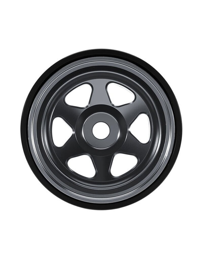 INJORA INJW7001TI-18 AXIAL SCX30 0.7" 6-SPOKE ALUMINUM MICRO ROCK CRAWLER BEADLOCK WHEELS (TITANIUM) (4) (4G EA)