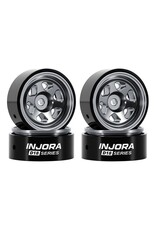 INJORA INJW7001TI-18 AXIAL SCX30 0.7" 6-SPOKE ALUMINUM MICRO ROCK CRAWLER BEADLOCK WHEELS (TITANIUM) (4) (4G EA)