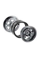 INJORA INJW7001TI-18 AXIAL SCX30 0.7" 6-SPOKE ALUMINUM MICRO ROCK CRAWLER BEADLOCK WHEELS (TITANIUM) (4) (4G EA)