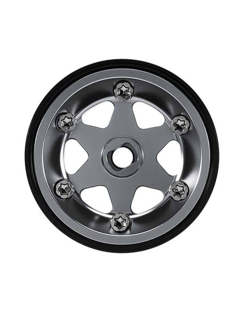 INJORA INJW7001TI-18 AXIAL SCX30 0.7" 6-SPOKE ALUMINUM MICRO ROCK CRAWLER BEADLOCK WHEELS (TITANIUM) (4) (4G EA)
