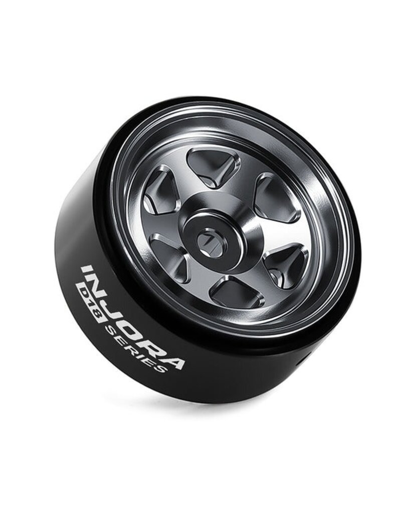 INJORA INJW7001TI-18 AXIAL SCX30 0.7" 6-SPOKE ALUMINUM MICRO ROCK CRAWLER BEADLOCK WHEELS (TITANIUM) (4) (4G EA)