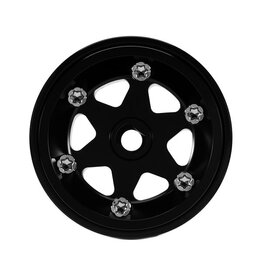 INJORA INJW7001BK-18 AXIAL SCX30 0.7" 6-SPOKE ALUMINUM MICRO ROCK CRAWLER BEADLOCK WHEELS (BLACK) (4) (4G EA)