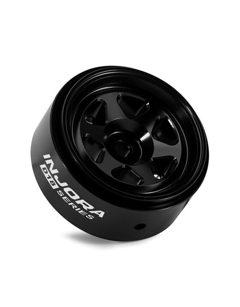 INJORA INJW7001BK-18 AXIAL SCX30 0.7" 6-SPOKE ALUMINUM MICRO ROCK CRAWLER BEADLOCK WHEELS (BLACK) (4) (4G EA)