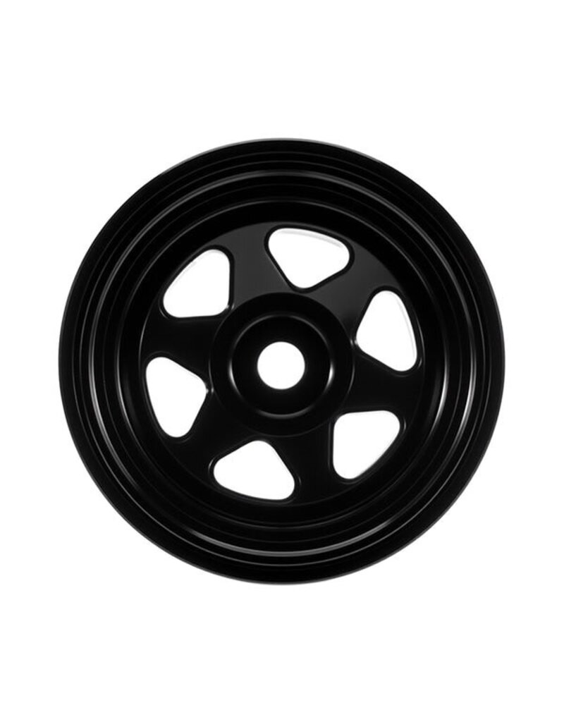 INJORA INJW7001BK-18 AXIAL SCX30 0.7" 6-SPOKE ALUMINUM MICRO ROCK CRAWLER BEADLOCK WHEELS (BLACK) (4) (4G EA)