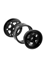 INJORA INJW7001BK-18 AXIAL SCX30 0.7" 6-SPOKE ALUMINUM MICRO ROCK CRAWLER BEADLOCK WHEELS (BLACK) (4) (4G EA)