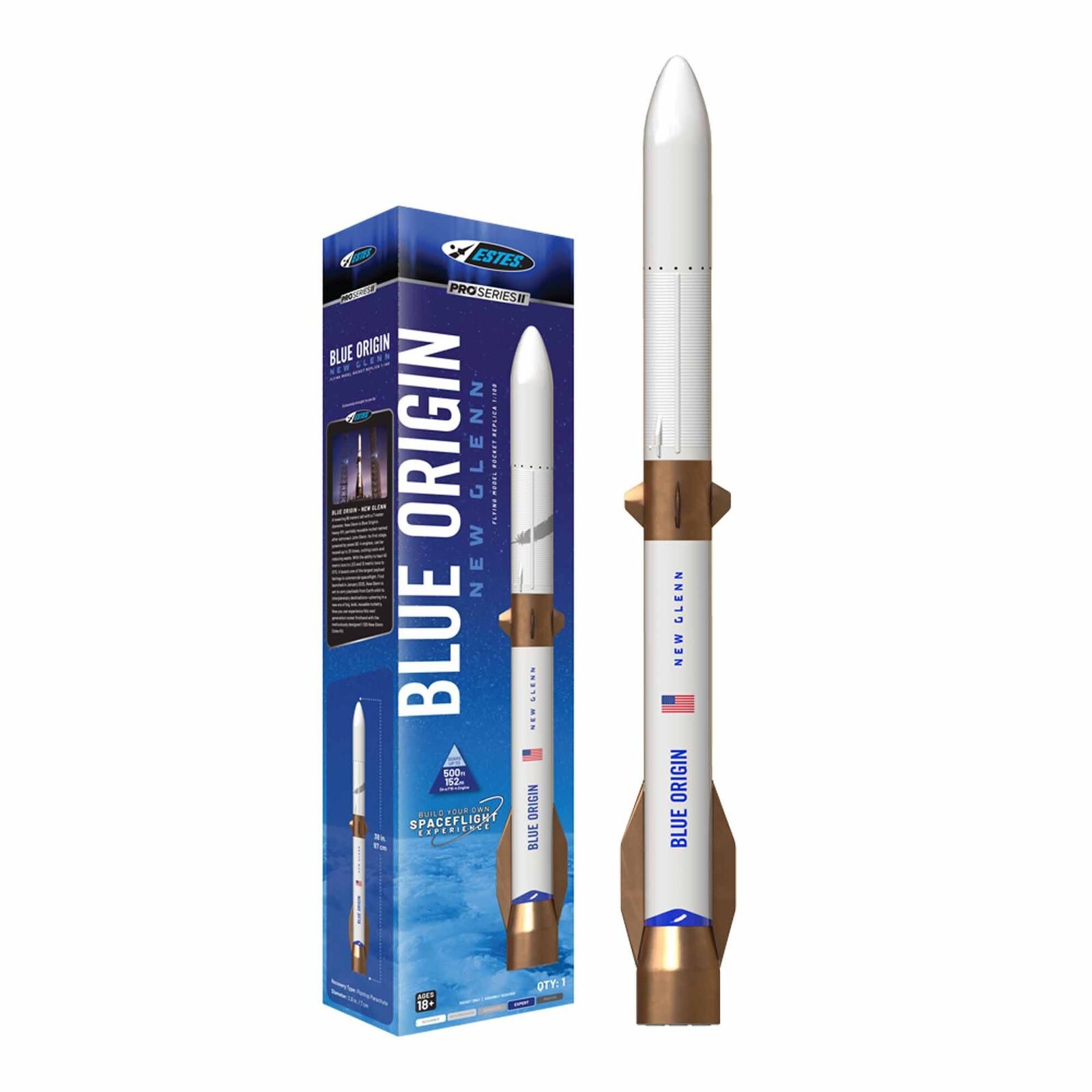EST9735 BLUE ORIGIN NEW GLENN PRO SERIES II FLYING MODEL ROCKET KIT