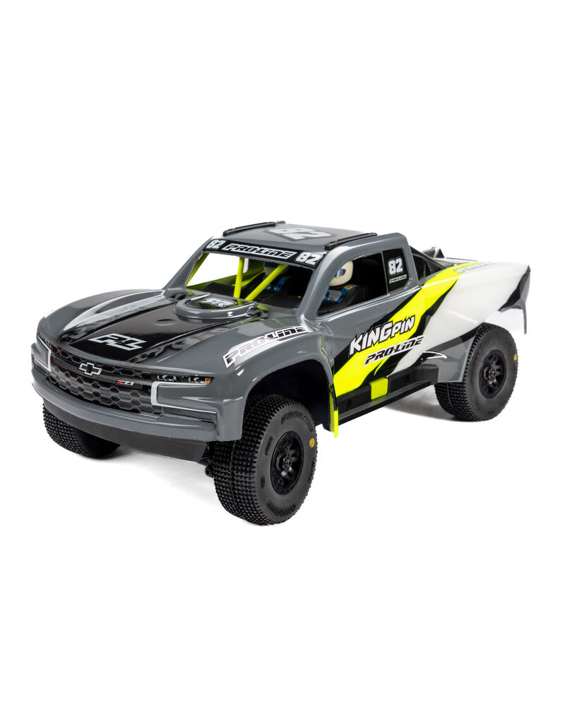 PROLINE RACING PRO1028510 KING-PIN F/R TIRES MOUNTED 12MM HEX BLACK SPLIT SIX (4) FOR ARRMA MOJAVE GROM