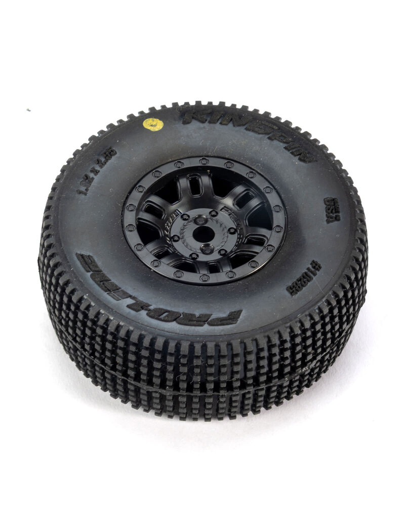 PROLINE RACING PRO1028510 KING-PIN F/R TIRES MOUNTED 12MM HEX BLACK SPLIT SIX (4) FOR ARRMA MOJAVE GROM