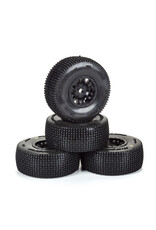 PROLINE RACING PRO1028510 KING-PIN F/R TIRES MOUNTED 12MM HEX BLACK SPLIT SIX (4) FOR ARRMA MOJAVE GROM