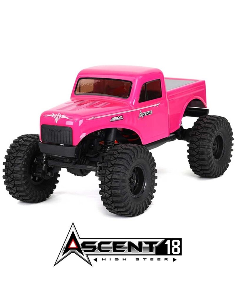 REDCAT RACING RER43484 ASCENT-18 1/18 SCALE BRUSHED ELECTRIC ROCK CRAWLER PINK