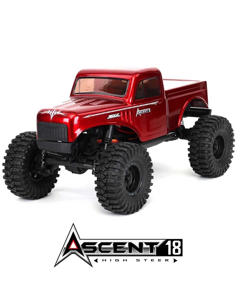 REDCAT RACING RER43482 ASCENT-18 1/18 SCALE BRUSHED ELECTRIC ROCK CRAWLER RED