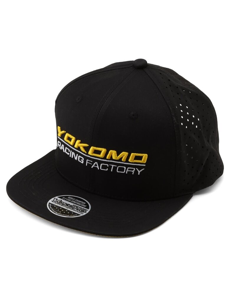 YOKOMO YOKZC-A23BY FACTORY TEAM SNAPBACK FLATBILL HAT (BLACK/YELLOW) (ONE SIZE FITS MOST)