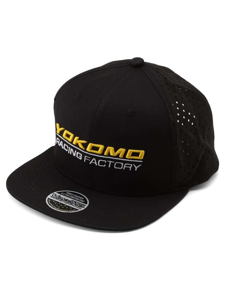 YOKOMO YOKZC-A23BG FACTORY TEAM SNAPBACK FLATBILL HAT (BLACK/GREY) (ONE SIZE FITS MOST)