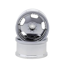 HAYASHI GARAGE HG-20228 EURO VIP DISH STYLE 1/10 DRIFT WHEELS (CHROME) (2) (8MM OFFSET) W/12MM HEX