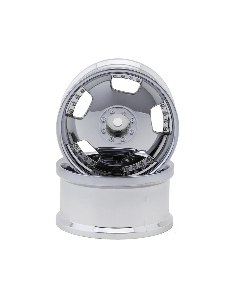 HAYASHI GARAGE HG-20228 EURO VIP DISH STYLE 1/10 DRIFT WHEELS (CHROME) (2) (8MM OFFSET) W/12MM HEX