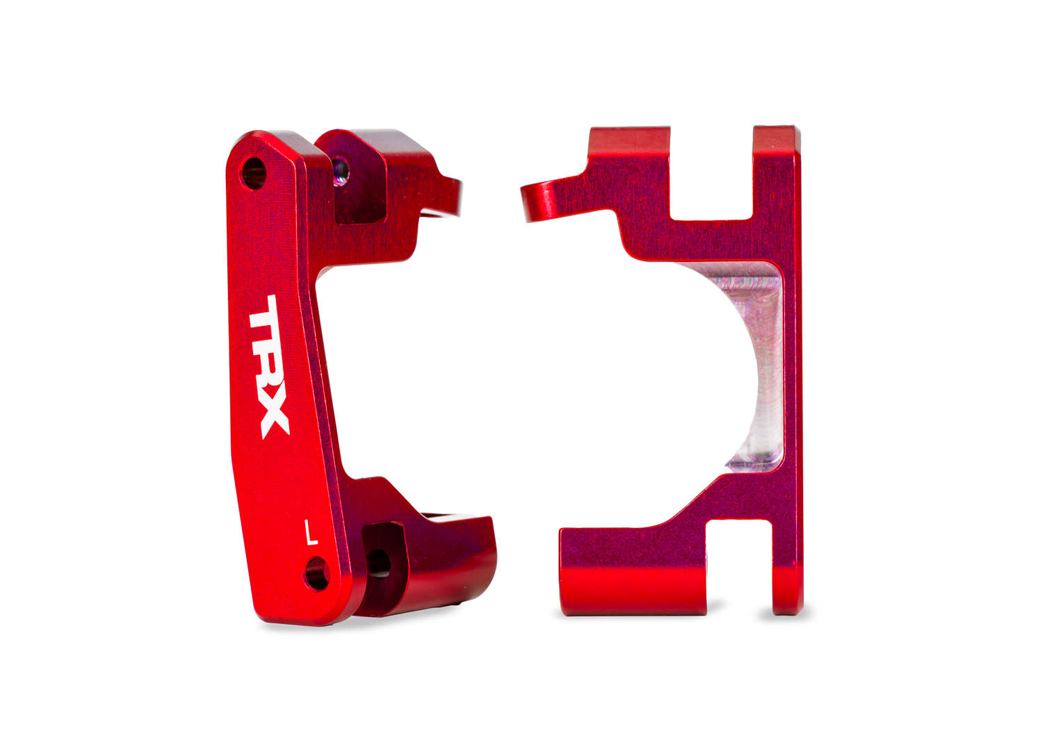 TRA9063-RED CASTER BLOCKS ALUM RED L&R