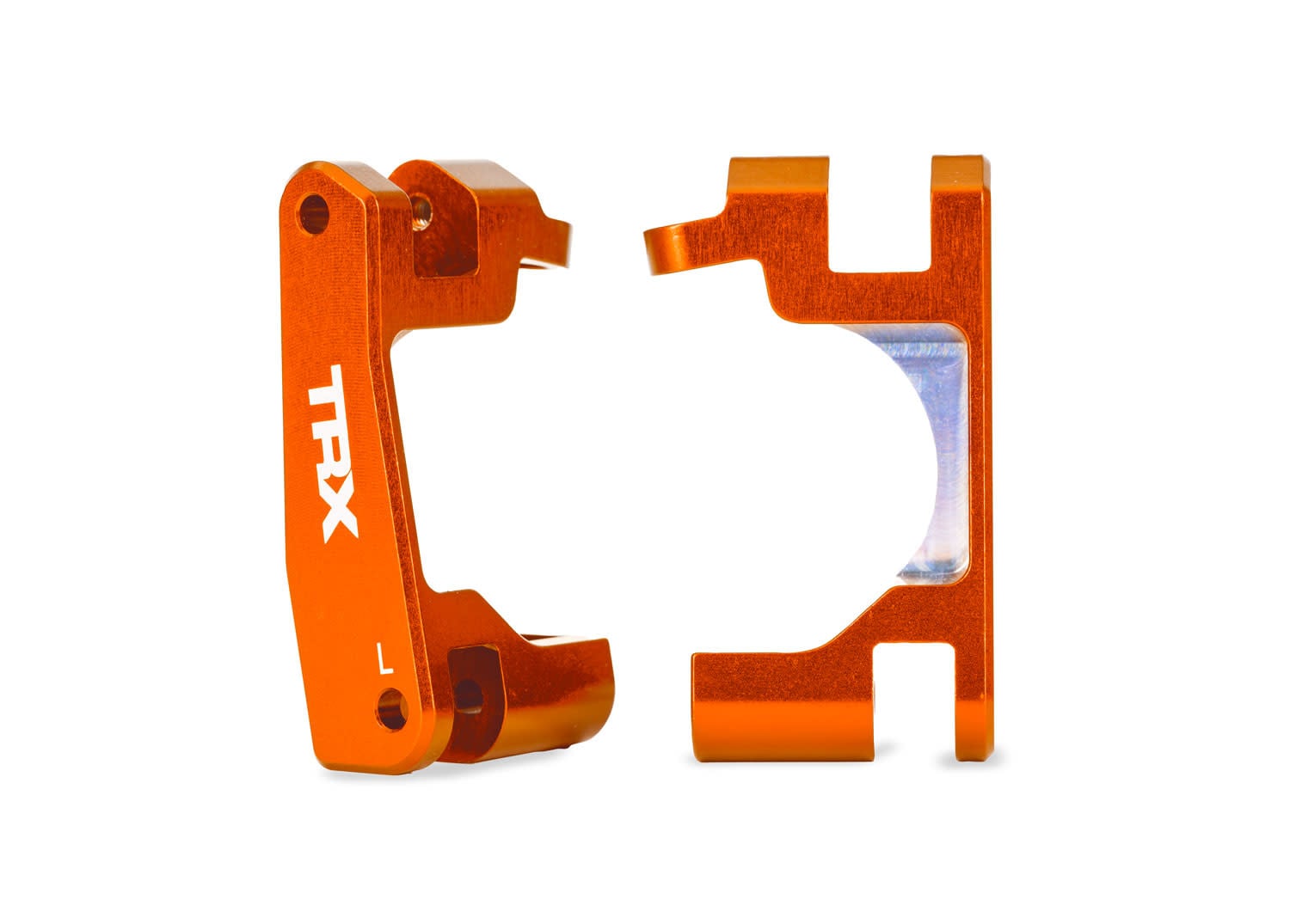 TRA9063-ORNG CASTER BLOCKS ALUM ORNG L&R