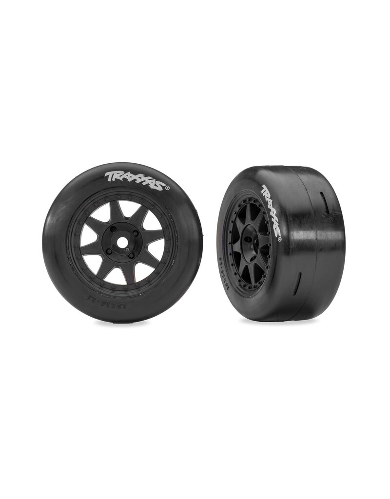 TRAXXAS TRA10876-BLK T&W WHT WHL SLICK TIRE FRONT