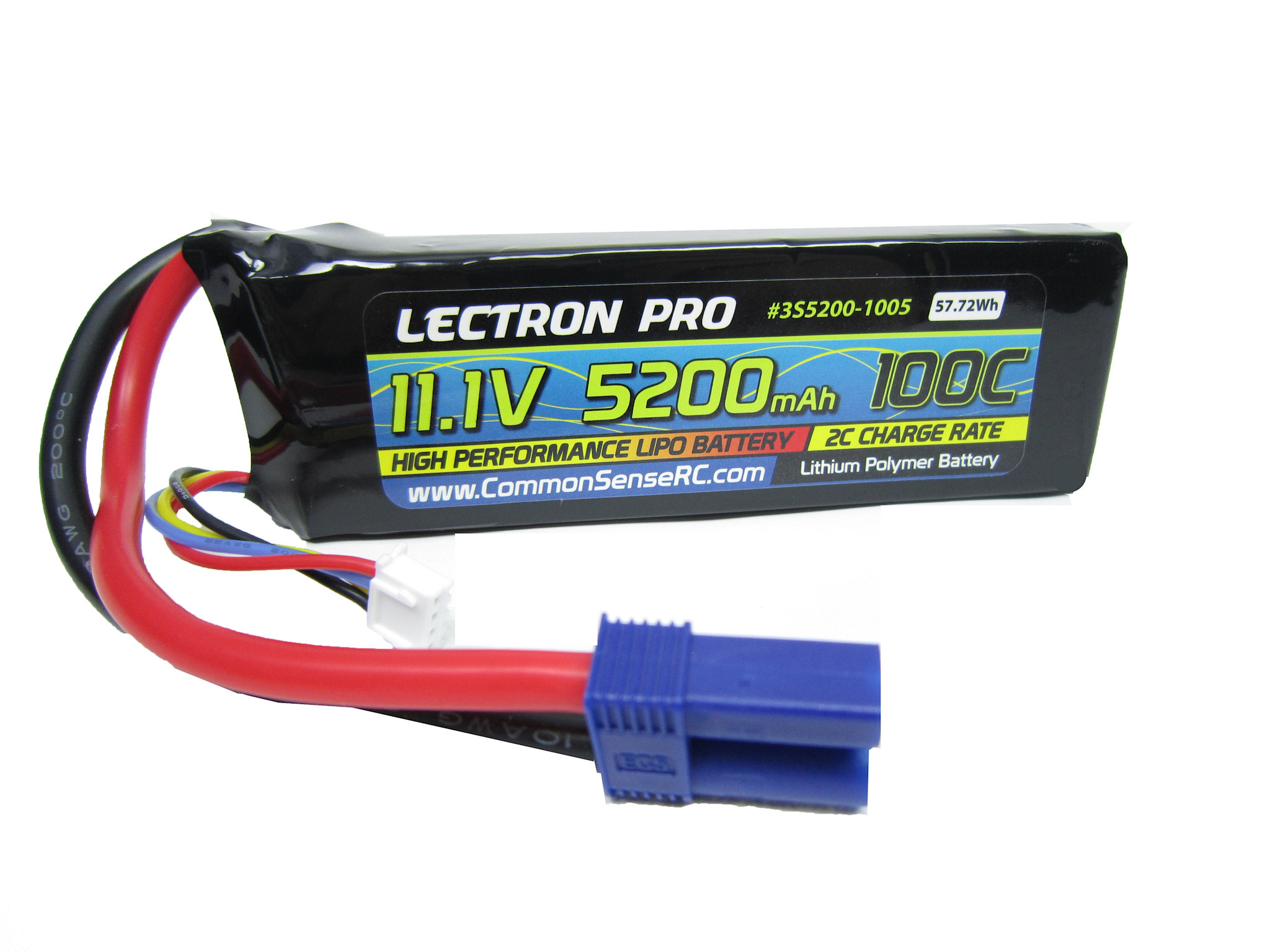 LECTRON PRO 3S LIPO 11.1 5200MAH 100C BATTERY: EC5