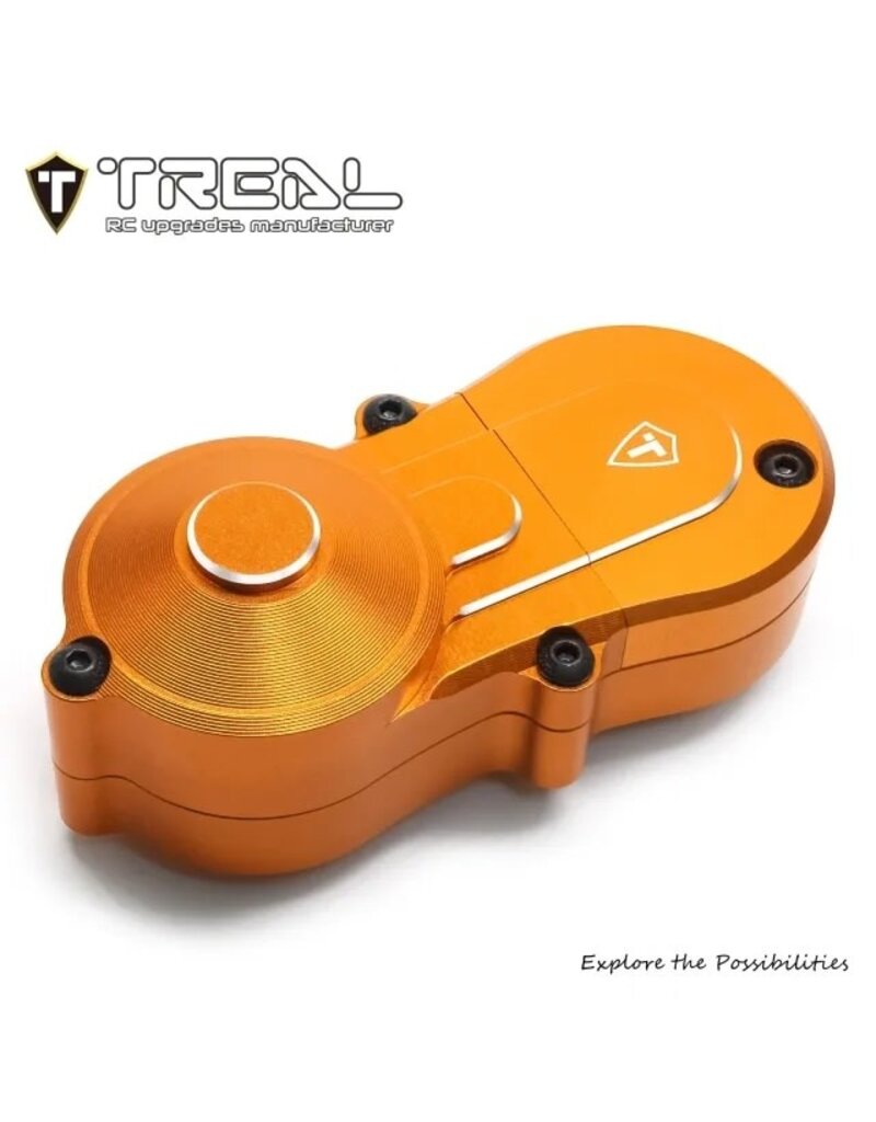 TREAL TRLX003WS3O0V LOSI® LMT™ ALUMINUM OUTER GEARBOX HOUSING (ORANGE)