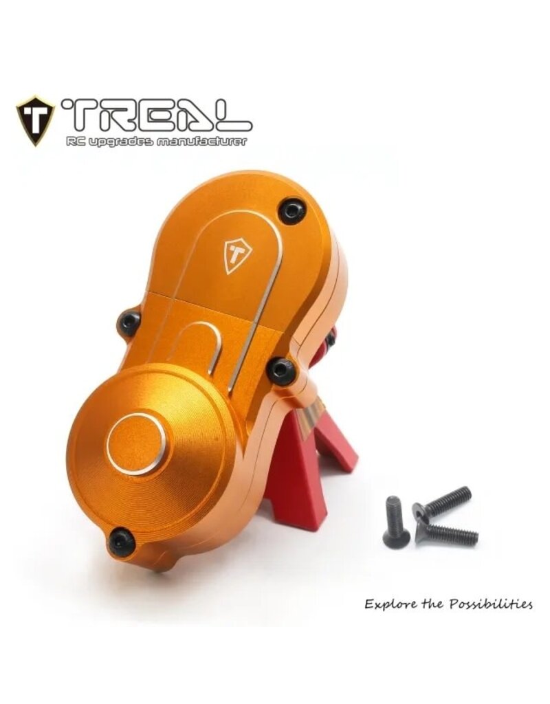 TREAL TRLX003WS3O0V LOSI® LMT™ ALUMINUM OUTER GEARBOX HOUSING (ORANGE)