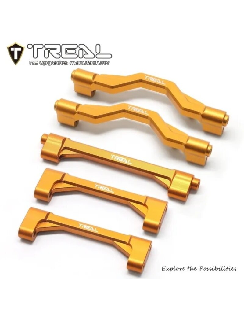 TREAL TRLX003KYKQR1 LOSI® LMT™ ALUMINUM CHASSIS CROSS BRACE SET (ORANGE) (5)