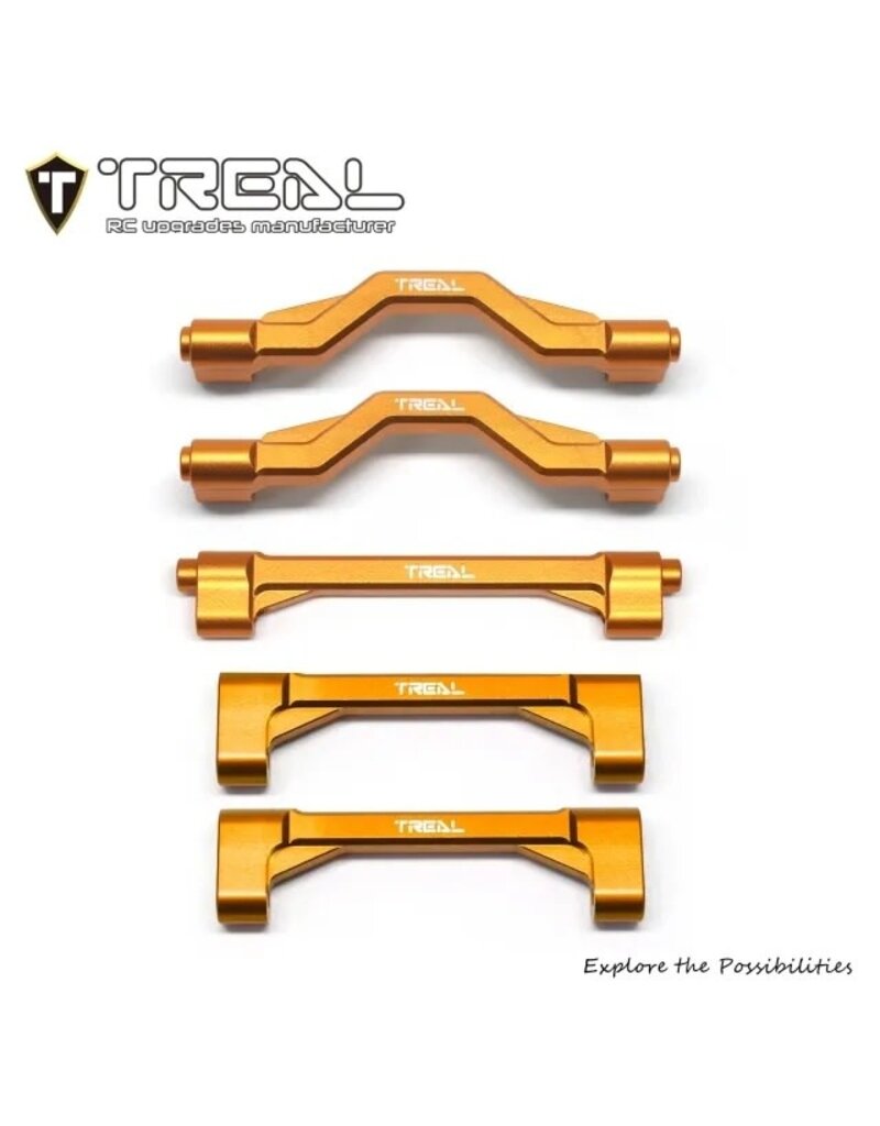 TREAL TRLX003KYKQR1 LOSI® LMT™ ALUMINUM CHASSIS CROSS BRACE SET (ORANGE) (5)