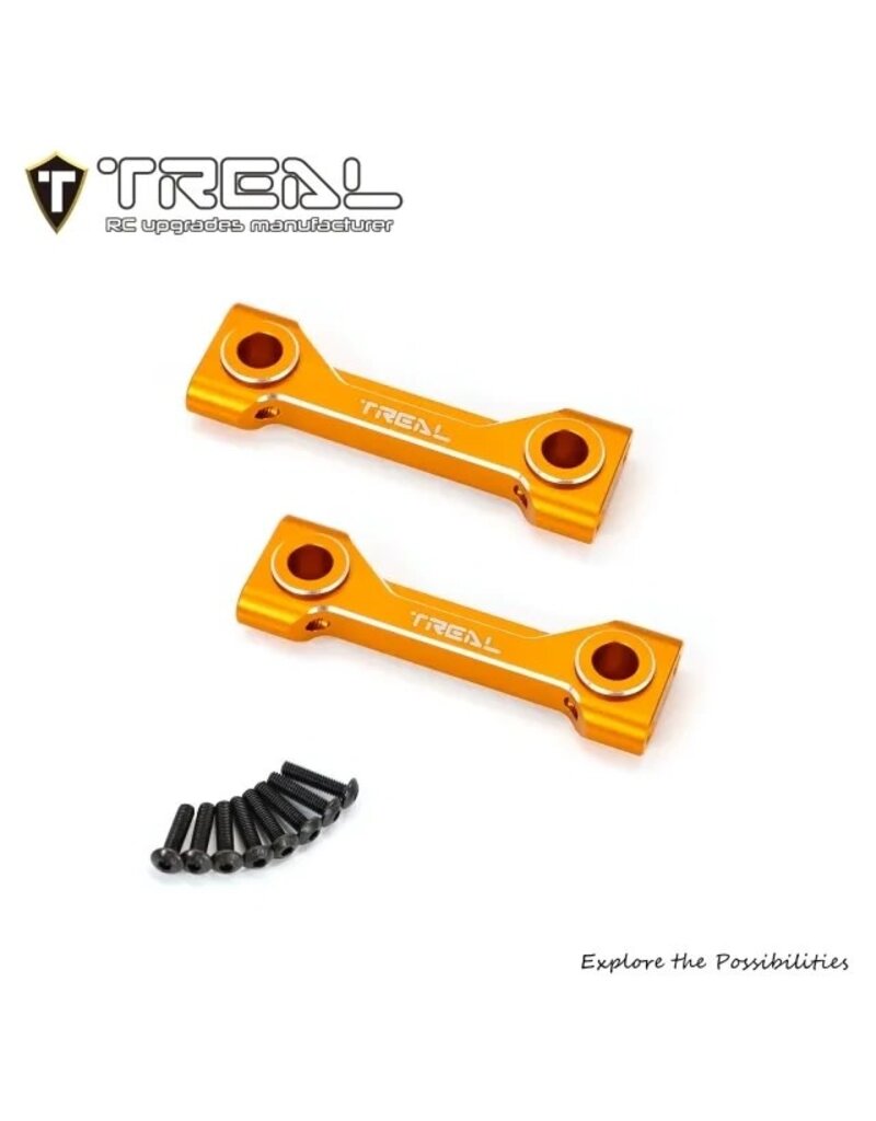 TREAL TRLX003FCSHIX LOSI LMT ALUMINUM FRONT & REAR CROSS BRACE SET (ORANGE)