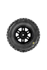 PROLINE RACING PRO1030110 BADLANDS F/R TIRES MTD 12MM BLACK SPLIT SIX (2) FOR ARRMA MINI KRATON
