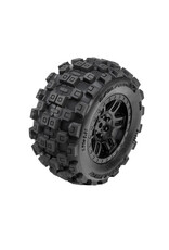 PROLINE RACING PRO1030110 BADLANDS F/R TIRES MTD 12MM BLACK SPLIT SIX (2) FOR ARRMA MINI KRATON