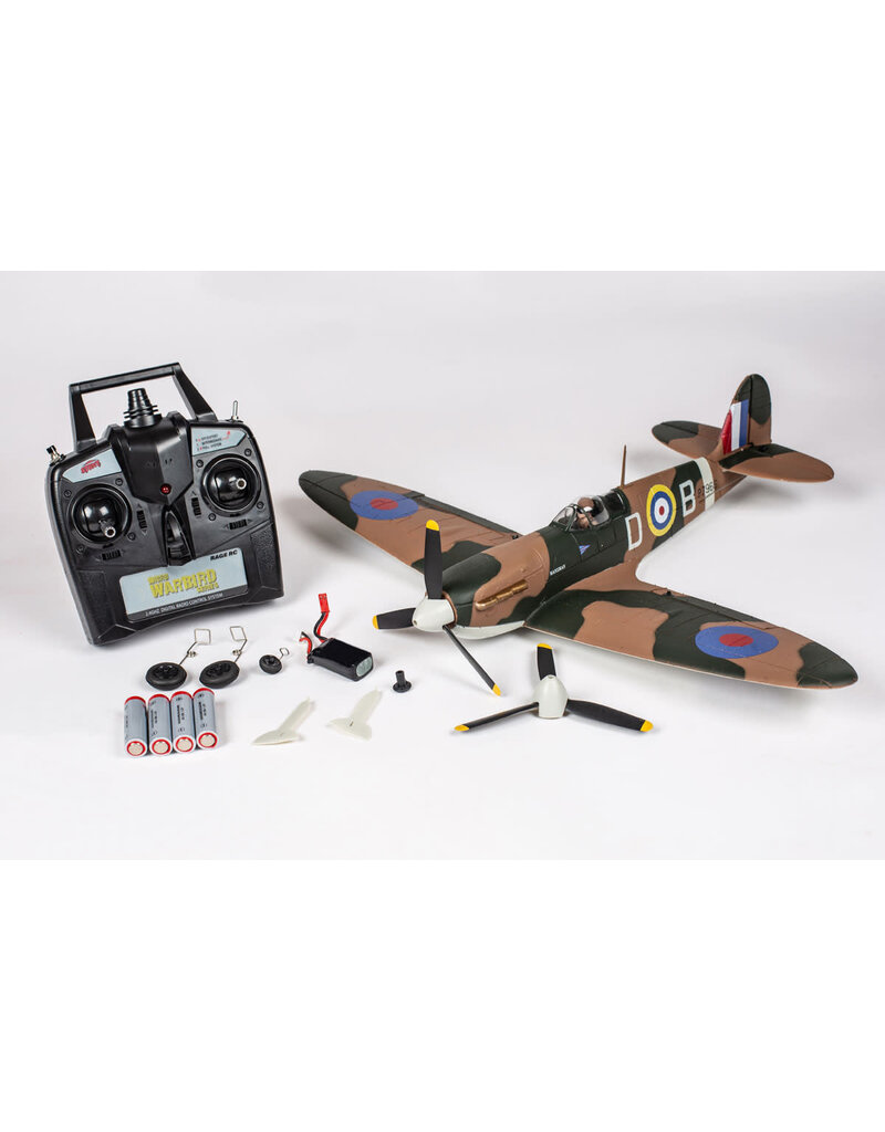 RAGE RC RGRA1606 RAF SPITFIRE BL 500MM RTF WARBIRD WITH PASS (PILOT ASSIST STABILITY SOFTWARE) SYSTEM