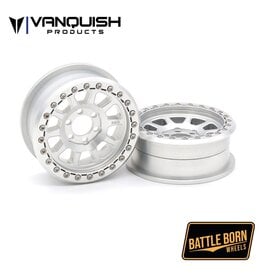 VANQUISH VPS08151 BATTLE BORN WHEELS SIERRA 2.2 BEADLOCK CRAWLER WHEELS (CLEAR) (2)