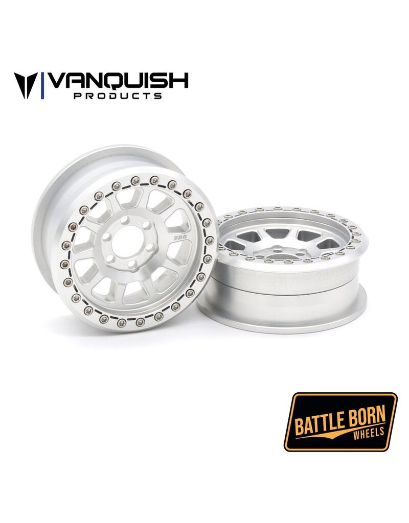 VANQUISH VPS08151 BATTLE BORN WHEELS SIERRA 2.2 BEADLOCK CRAWLER WHEELS (CLEAR) (2)