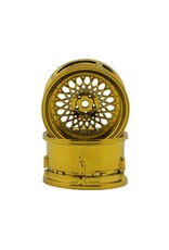 DS RACING DSC-DE-331 ELEMENT MESH 1/10 DRIFT WHEELS (GOLD CHROME) (2) (ADJUSTABLE OFFSET) W/12MM HEX