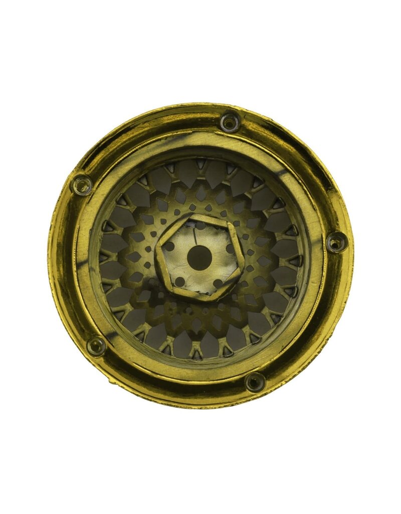 DS RACING DSC-DE-331 ELEMENT MESH 1/10 DRIFT WHEELS (GOLD CHROME) (2) (ADJUSTABLE OFFSET) W/12MM HEX