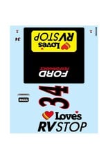 PROLINE RACING PRO365420 LIMITED EDITION PRE-PAINTED/PRE-CUT LAYNE RIGGS #34 LOVE'S BODY FOR LOSI NASCAR