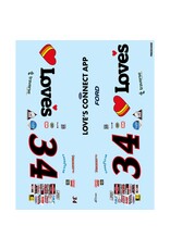 PROLINE RACING PRO365420 LIMITED EDITION PRE-PAINTED/PRE-CUT LAYNE RIGGS #34 LOVE'S BODY FOR LOSI NASCAR