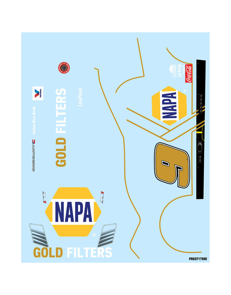 PROLINE RACING PRO371720 ELLIOTT #9 NAPA AUTO PARTS GOLD FILTERS DIY BLACK 2025 BODY FOR LOSI NASCAR