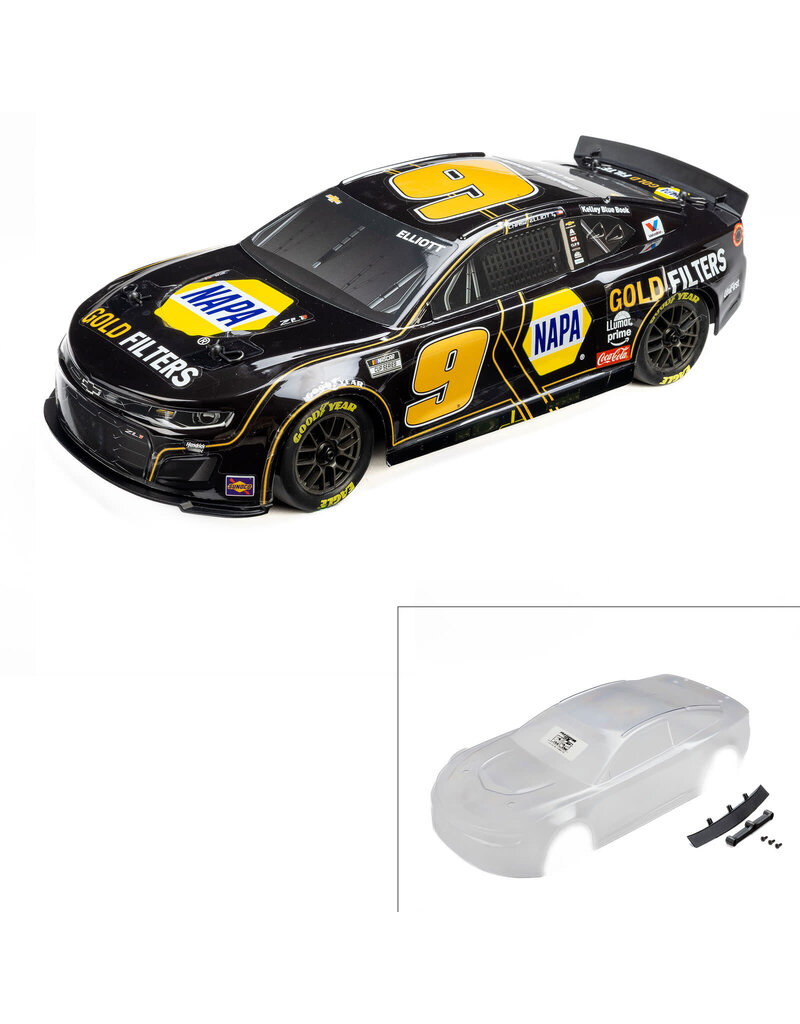 PROLINE RACING PRO371720 ELLIOTT #9 NAPA AUTO PARTS GOLD FILTERS DIY BLACK 2025 BODY FOR LOSI NASCAR