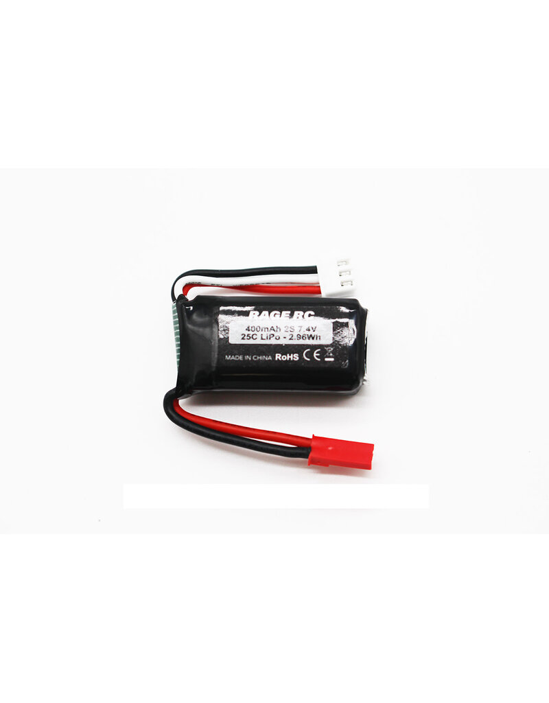 RAGE RC RGRA1631 2S LIPO 7.4V 400MAH BATTERY: JST