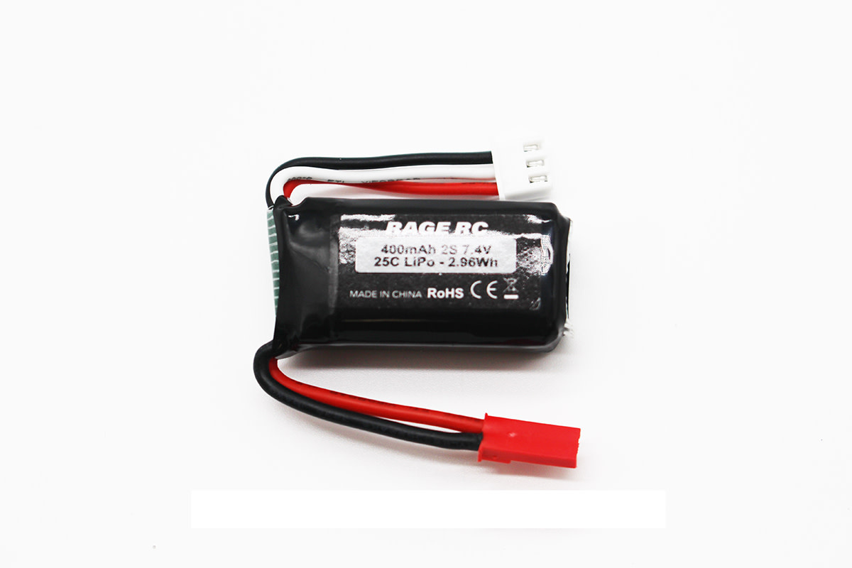 RGRA1631 2S LIPO 7.4V 400MAH BATTERY: JST