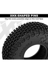 INJORA INJT7021 AXIAL SCX30 0.7" XHX PIN MICRO ROCK CRAWLER TIRES (4) (40MM OD) (S5) W/FOAM INSERTS