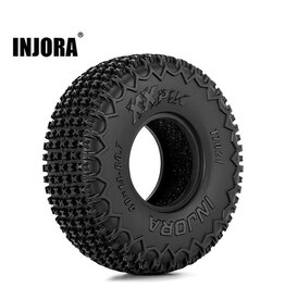INJORA INJT7021 AXIAL SCX30 0.7" XHX PIN MICRO ROCK CRAWLER TIRES (4) (40MM OD) (S5) W/FOAM INSERTS