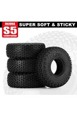 INJORA INJT7021 AXIAL SCX30 0.7" XHX PIN MICRO ROCK CRAWLER TIRES (4) (40MM OD) (S5) W/FOAM INSERTS