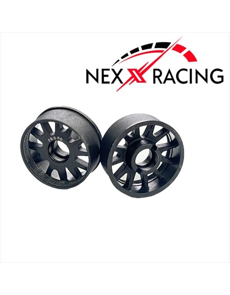 NEXX RACING NXUSA-EVO-F-0 2WD “JUD” F8.5MM THREADED CARBON-FIBER REINFORCED EVO WHEELS (BLACK)