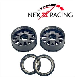 NEXX RACING NXUSA-EVO-F-0 2WD “JUD” F8.5MM THREADED CARBON-FIBER REINFORCED EVO WHEELS (BLACK)