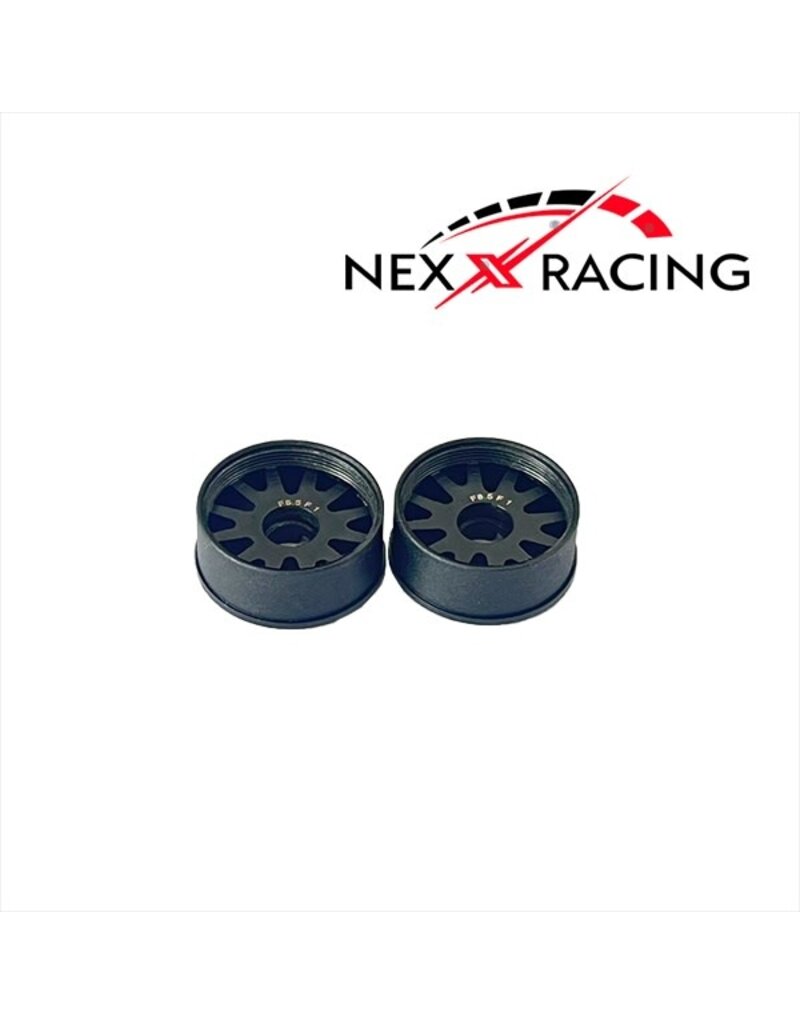 NEXX RACING NXUSA-EVO-F+1 2WD “JUD” F8.5MM THREADED CARBON-FIBER REINFORCED EVO WHEELS (BLACK)